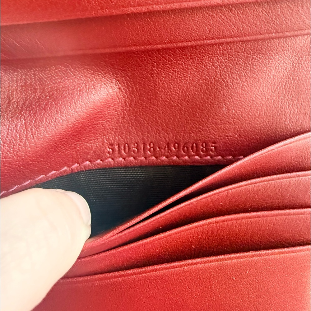 NIB Gucci Red Micro GG Compact Wallet - Picture 10 of 11